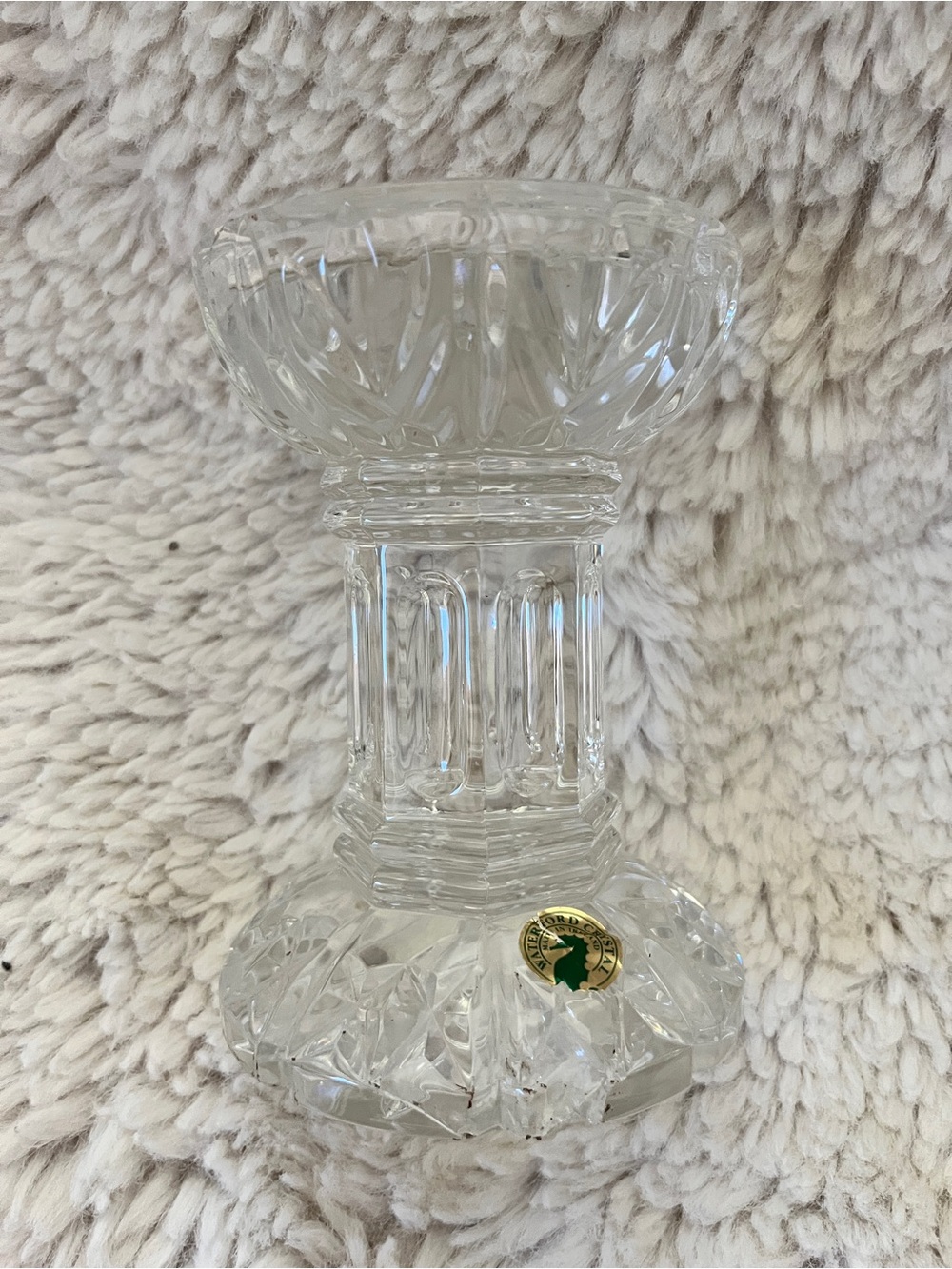 Waterford Clear Crystal Faceted Candle Holder